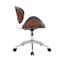 Armen Living Daphne Modern Office Chair In Chrome Finish with Gray Faux Leather And Walnut Veneer Back LCDAOFCHGR - alternate 3